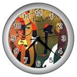 fine paintings Wall Clock (Silver)