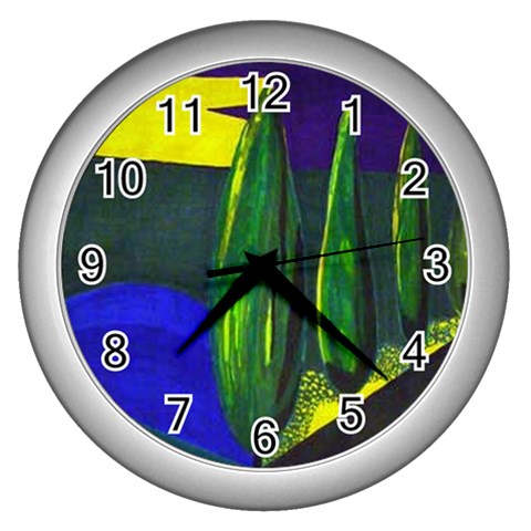 fine paintings Wall Clock (Silver) from ArtsNow.com Front