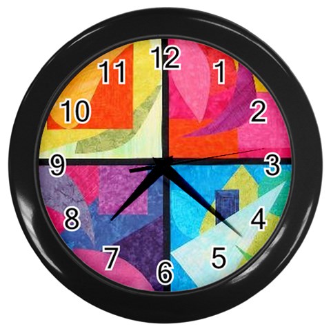 fine paintings Wall Clock (Black) from ArtsNow.com Front