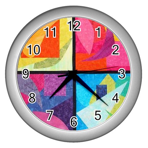 fine paintings Wall Clock (Silver) from ArtsNow.com Front