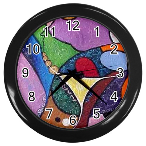 fine paintings Wall Clock (Black) from ArtsNow.com Front