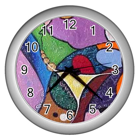 fine paintings Wall Clock (Silver) from ArtsNow.com Front