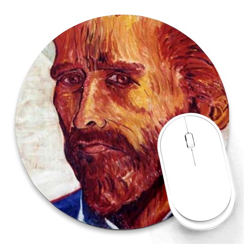 ArtistWatchingBig Round Mousepad from ArtsNow.com Front