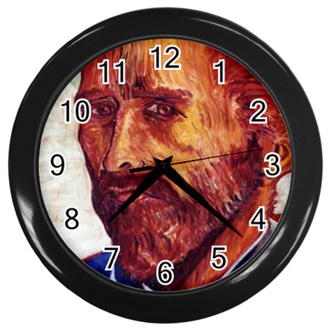 fine paintings Wall Clock (Black) from ArtsNow.com Front