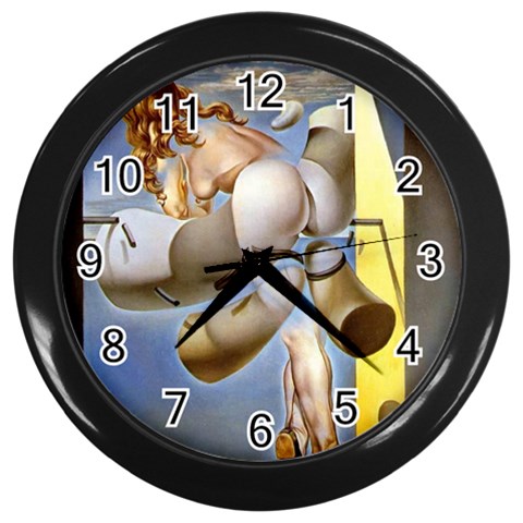 fine paintings Wall Clock (Black) from ArtsNow.com Front