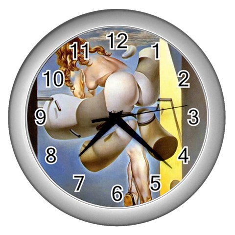 fine paintings Wall Clock (Silver) from ArtsNow.com Front