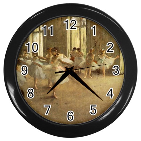 fine paintings Wall Clock (Black) from ArtsNow.com Front