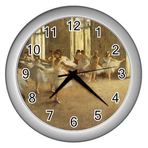 fine paintings Wall Clock (Silver) from ArtsNow.com Front