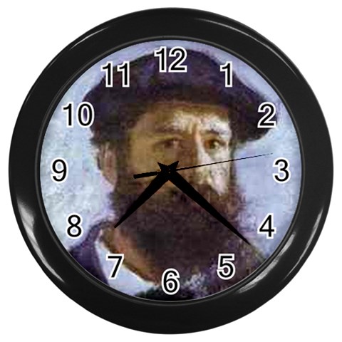 fine paintings Wall Clock (Black) from ArtsNow.com Front