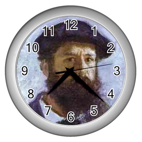 fine paintings Wall Clock (Silver) from ArtsNow.com Front