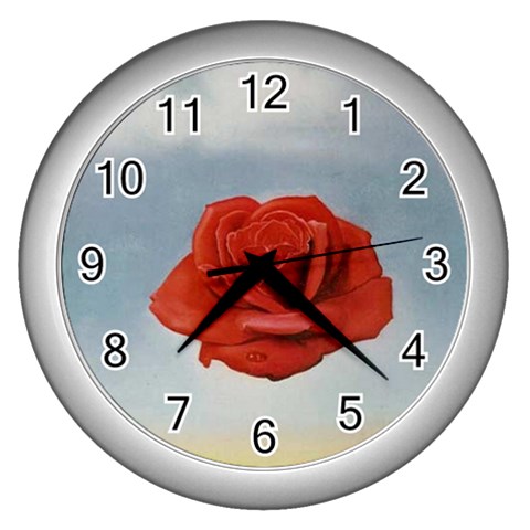 fine paintings Wall Clock (Silver) from ArtsNow.com Front