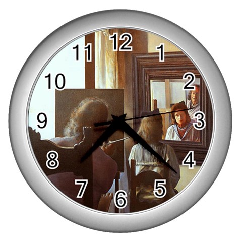 fine paintings Wall Clock (Silver) from ArtsNow.com Front