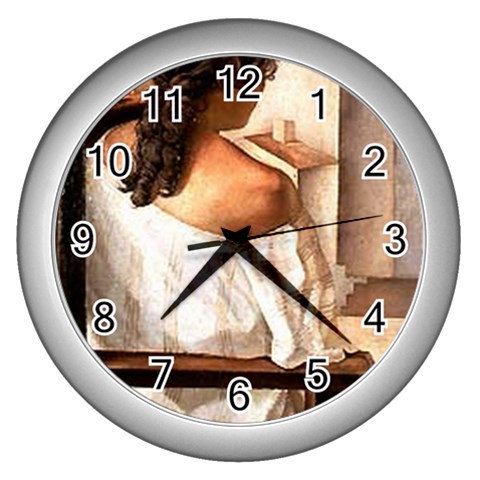 fine paintings Wall Clock (Silver) from ArtsNow.com Front