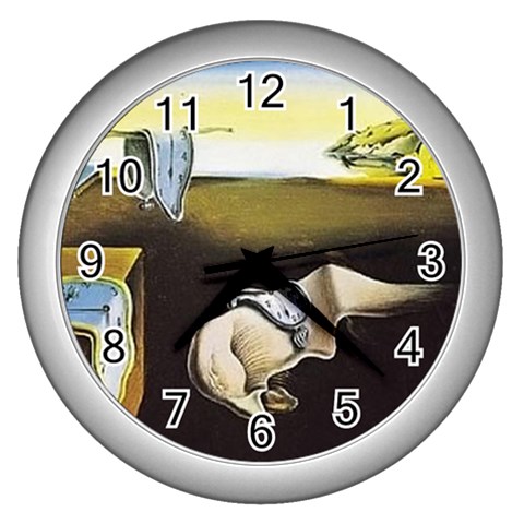 fine paintings Wall Clock (Silver) from ArtsNow.com Front