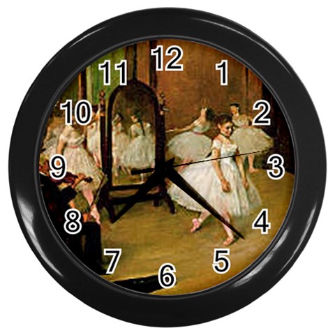 fine paintings Wall Clock (Black) from ArtsNow.com Front