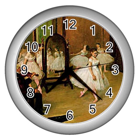 fine paintings Wall Clock (Silver) from ArtsNow.com Front