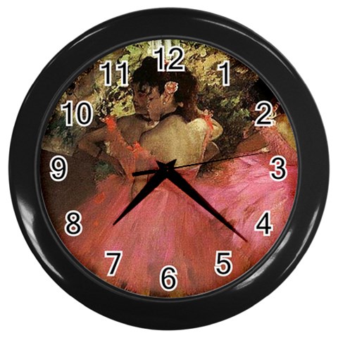 fine paintings Wall Clock (Black) from ArtsNow.com Front