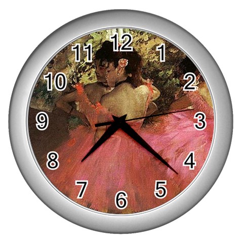 fine paintings Wall Clock (Silver) from ArtsNow.com Front