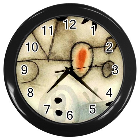 fine paintings Wall Clock (Black) from ArtsNow.com Front