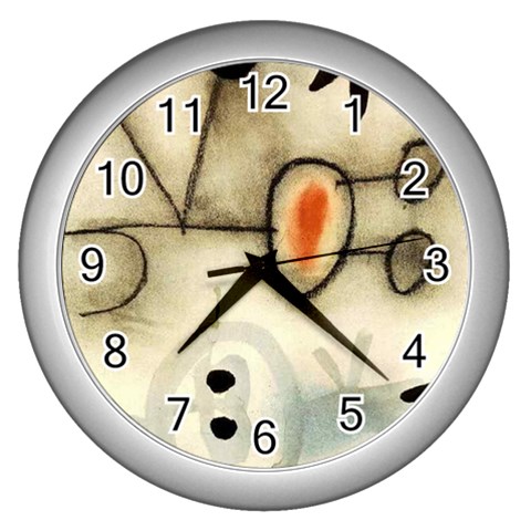 fine paintings Wall Clock (Silver) from ArtsNow.com Front