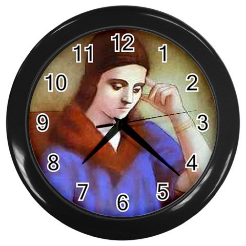 fine paintings Wall Clock (Black) from ArtsNow.com Front