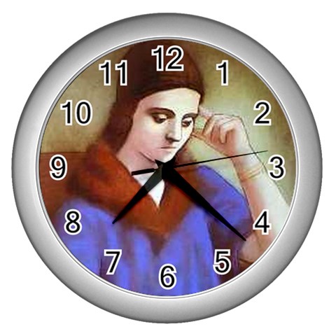 fine paintings Wall Clock (Silver) from ArtsNow.com Front