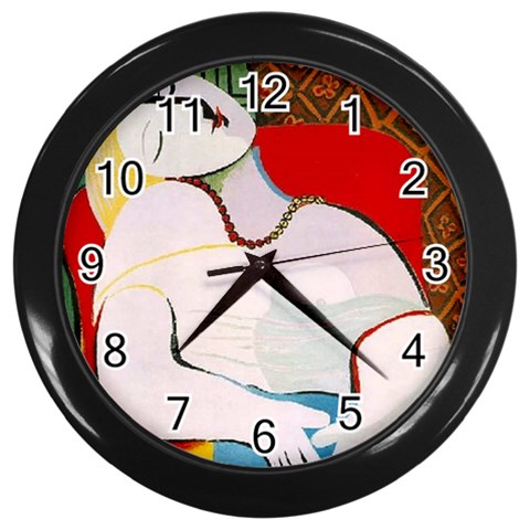 fine paintings Wall Clock (Black) from ArtsNow.com Front