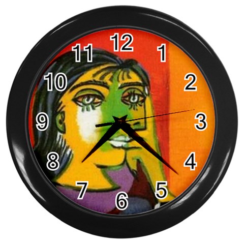 fine paintings Wall Clock (Black) from ArtsNow.com Front