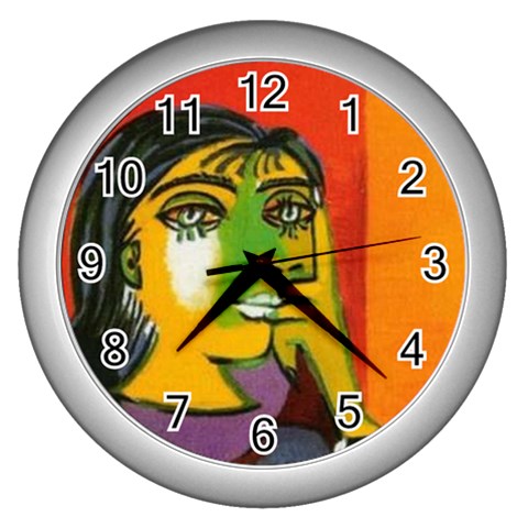 fine paintings Wall Clock (Silver) from ArtsNow.com Front