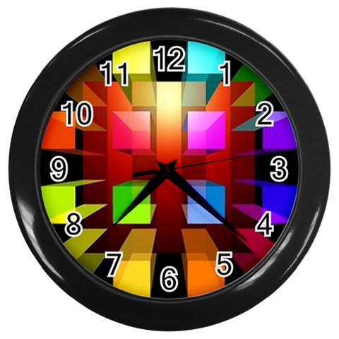 fine paintings Wall Clock (Black) from ArtsNow.com Front