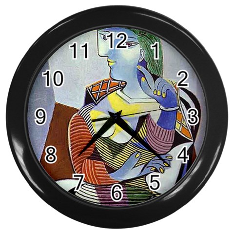 fine paintings Wall Clock (Black) from ArtsNow.com Front