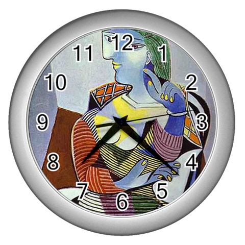 fine paintings Wall Clock (Silver) from ArtsNow.com Front