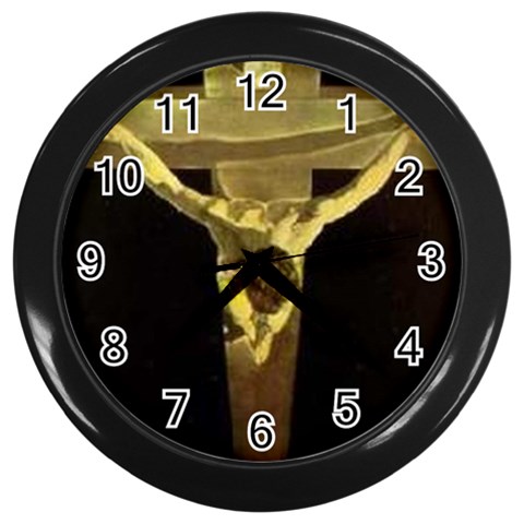 fine paintings Wall Clock (Black) from ArtsNow.com Front