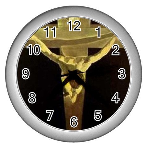 fine paintings Wall Clock (Silver) from ArtsNow.com Front