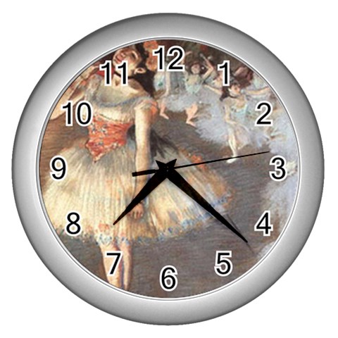 fine paintings Wall Clock (Silver) from ArtsNow.com Front