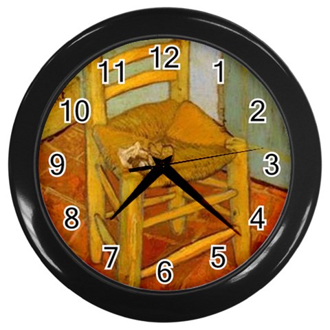 fine paintings Wall Clock (Black) from ArtsNow.com Front