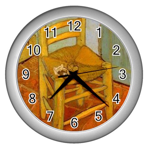 fine paintings Wall Clock (Silver) from ArtsNow.com Front