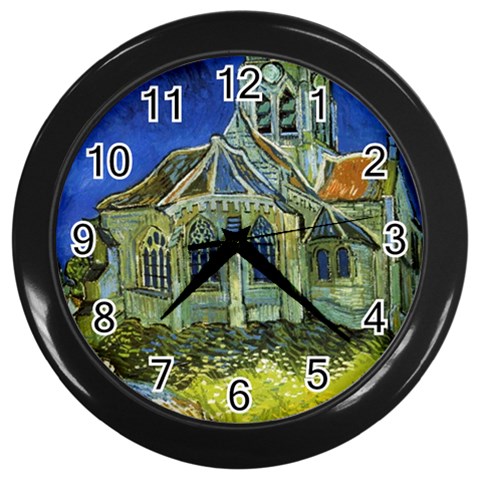 fine paintings Wall Clock (Black) from ArtsNow.com Front