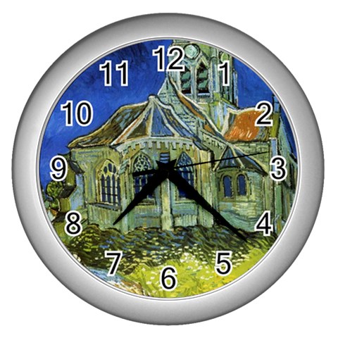 fine paintings Wall Clock (Silver) from ArtsNow.com Front