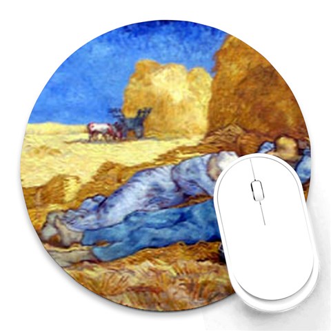 van_gogh_sieste Round Mousepad from ArtsNow.com Front