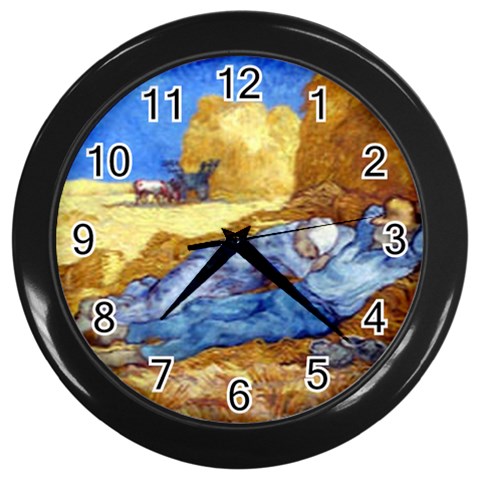 fine paintings Wall Clock (Black) from ArtsNow.com Front