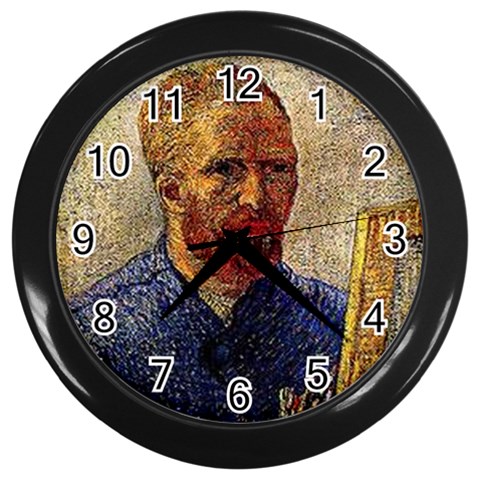 fine paintings Wall Clock (Black) from ArtsNow.com Front