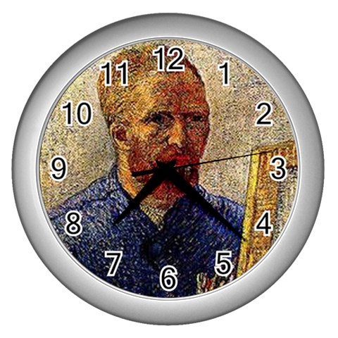 fine paintings Wall Clock (Silver) from ArtsNow.com Front