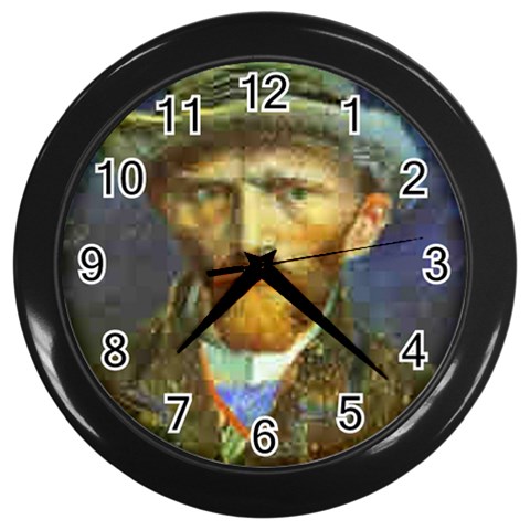 fine paintings Wall Clock (Black) from ArtsNow.com Front