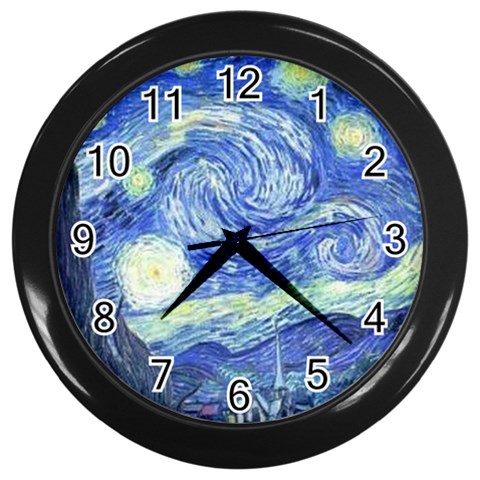 fine paintings Wall Clock (Black) from ArtsNow.com Front