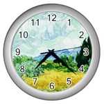 fine paintings Wall Clock (Silver)