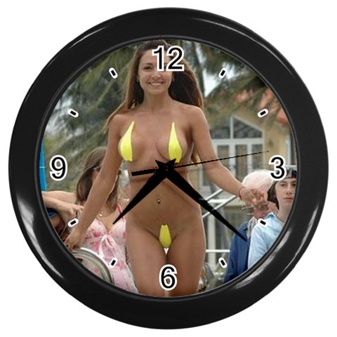 swimsuits Wall Clock (Black) from ArtsNow.com Front