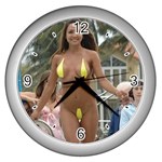 swimsuits Wall Clock (Silver)