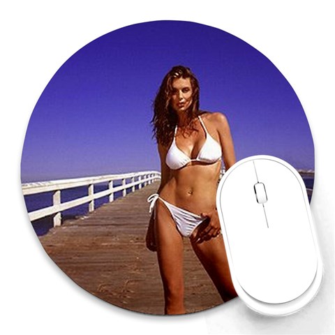 bikini Round Mousepad from ArtsNow.com Front