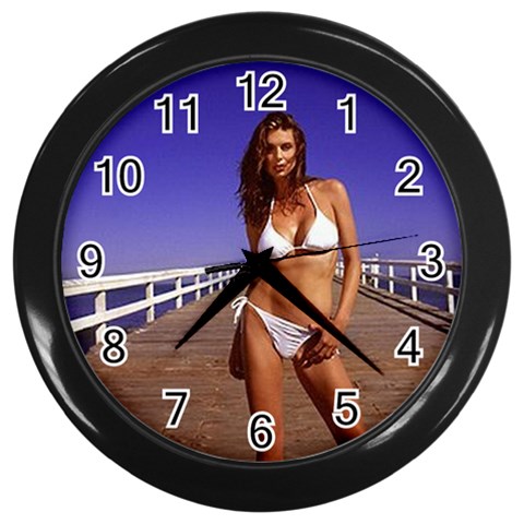 swimsuits Wall Clock (Black) from ArtsNow.com Front